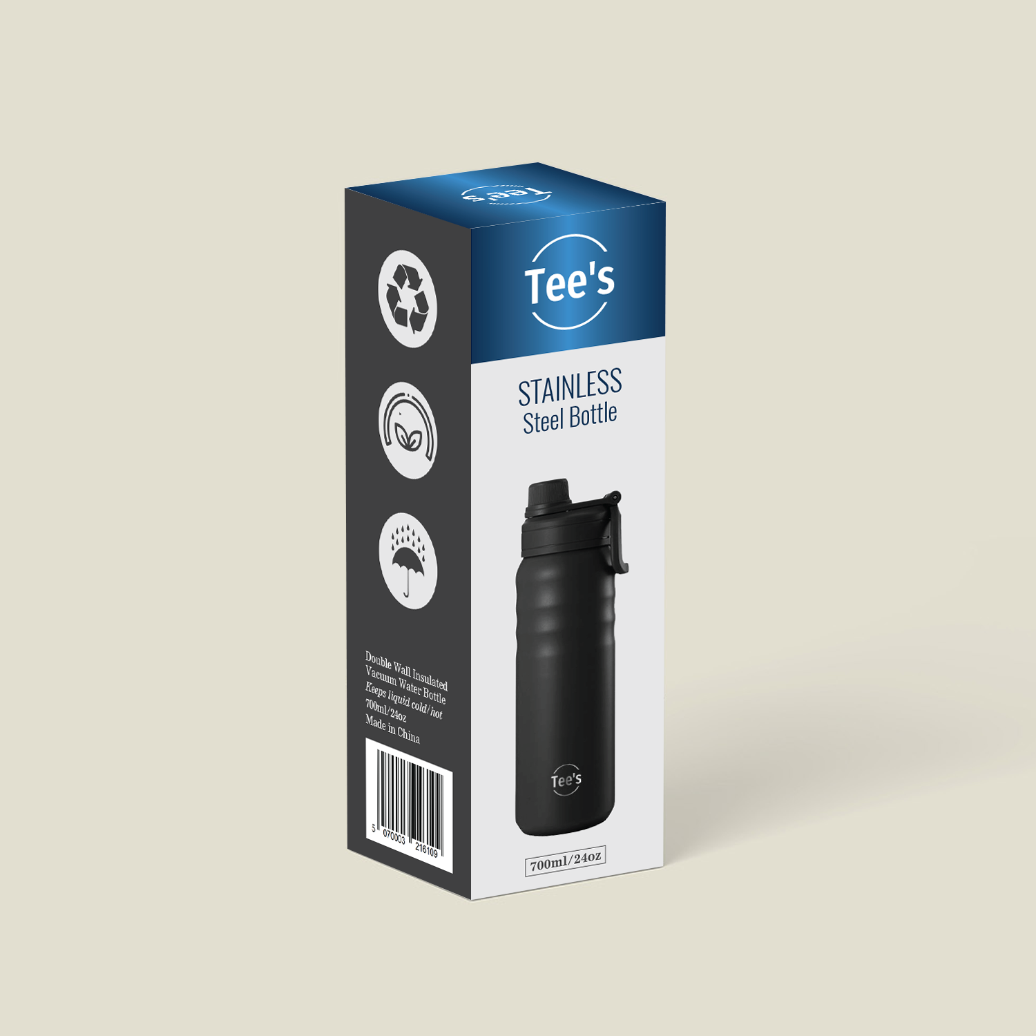 Tee's Double Wall Insulated Vacuum Water Bottle